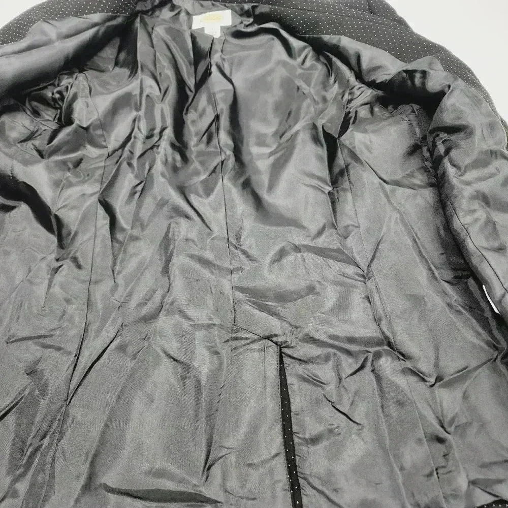 Vintage Talbots Pattern Women's Blazer Black Size 6 - Picture 4 of 8